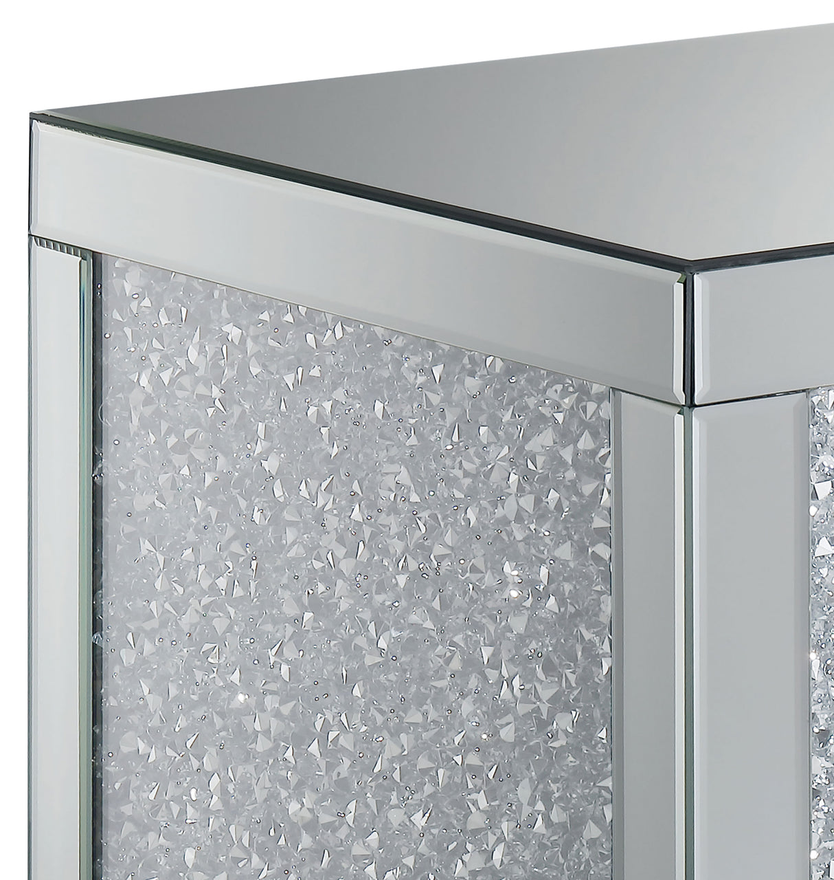 Gillian Mirrored Acrylic Side End Table, Silver