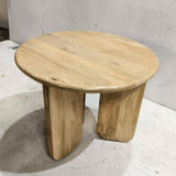Natural Mango Wood Round End Table, 24"
