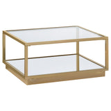 Renee 2-Piece Square Coffee Table Set Rose Brass