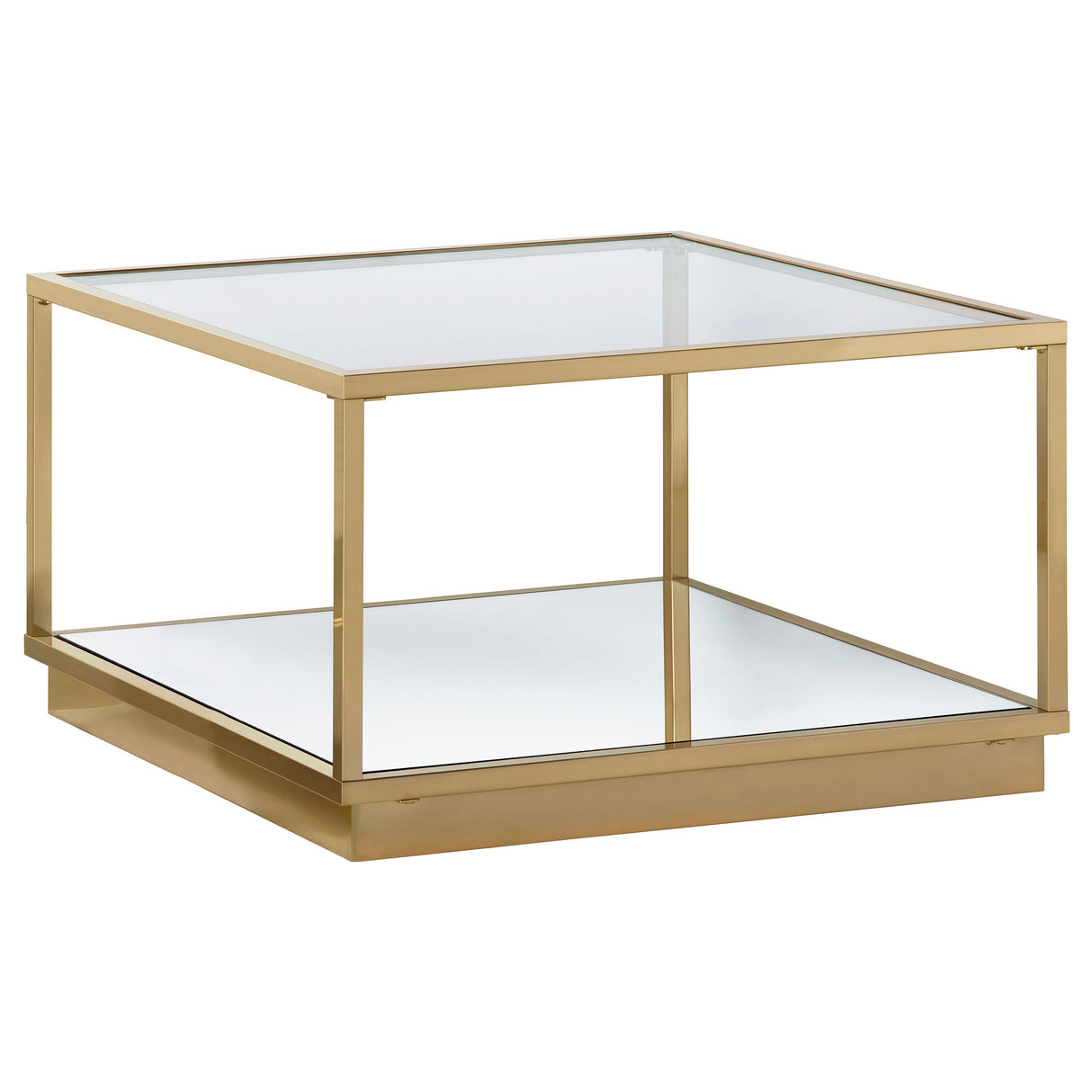 Renee 2-Piece Square Coffee Table Set Rose Brass