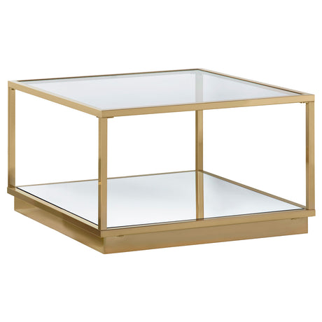 Renee 2-Piece Square Coffee Table Set Rose Brass