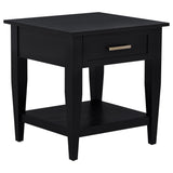 Lindenton 1-Drawer Wood Occasional Side End Table, Black