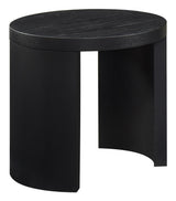 Sweeney 24-inch Round Wood Side Table Black