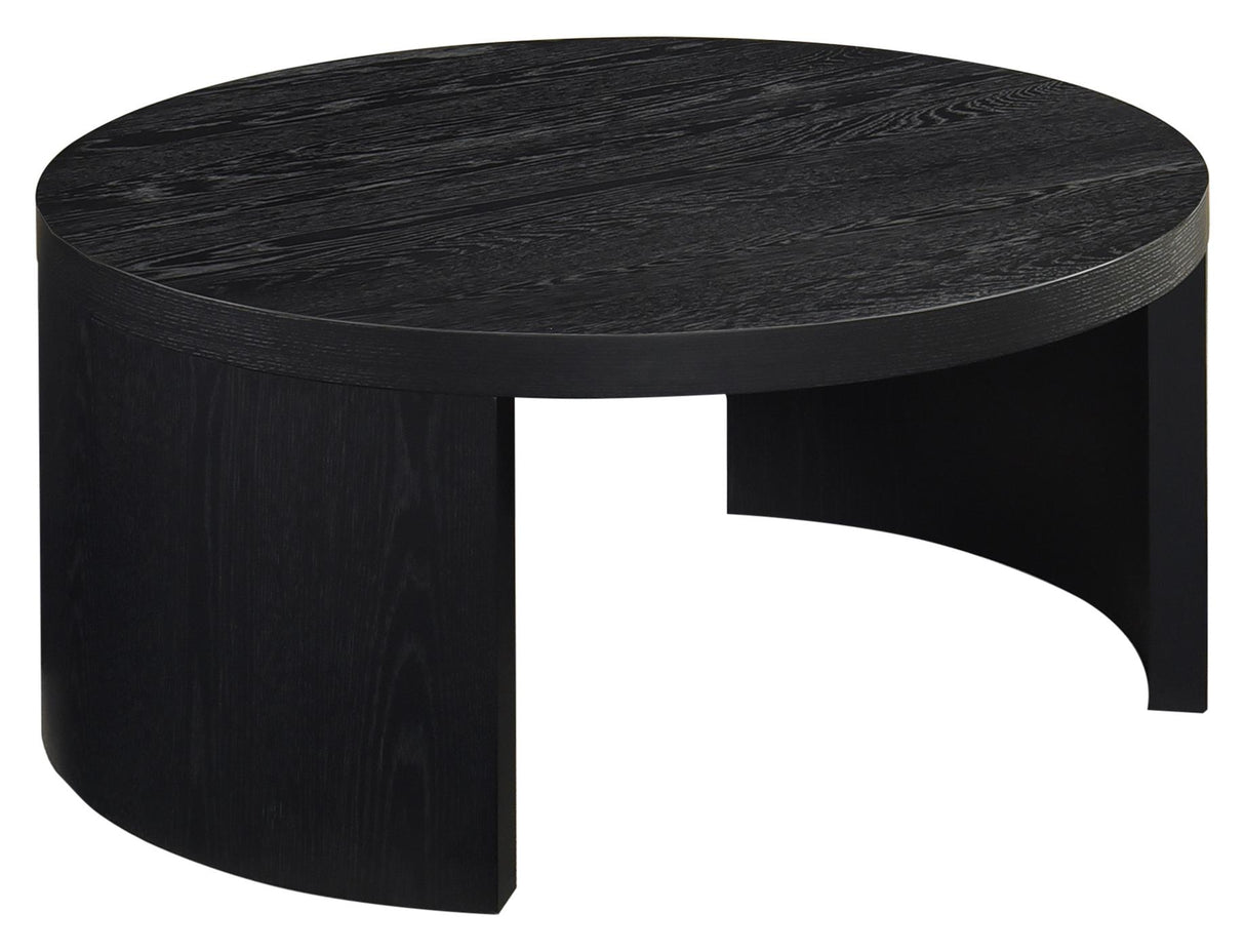 Sweeney 39-inch Round Black Wood Cocktail Coffee Table