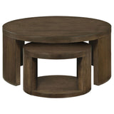 Sweeney 2-Piece Round Wood Nesting Table Set Dark Walnut