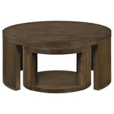 Sweeney 2-Piece Round Wood Nesting Table Set Dark Walnut