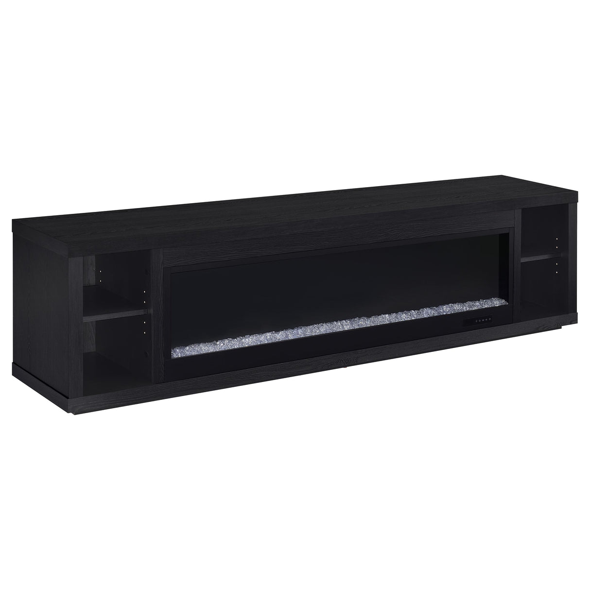 Deiter 79-Inch Black TV Stand Fireplace Media Console