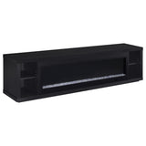 Deiter 79-Inch Black TV Stand Fireplace Media Console
