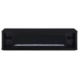 Deiter 79-Inch Black TV Stand Fireplace Media Console