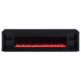 Deiter 79-Inch Black TV Stand Fireplace Media Console