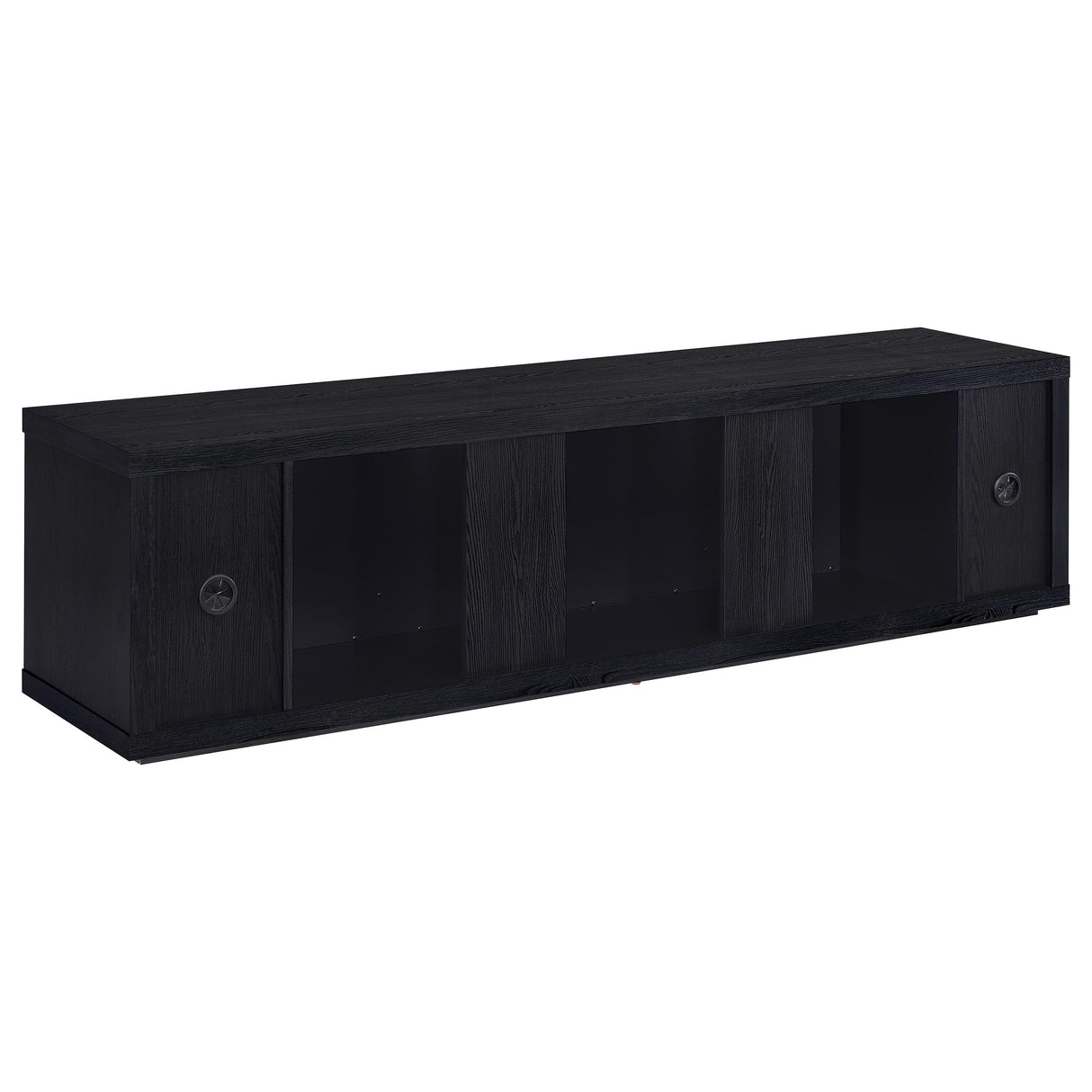 Deiter 79-Inch Black TV Stand Fireplace Media Console