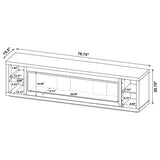 Deiter 79-Inch Black TV Stand Fireplace Media Console