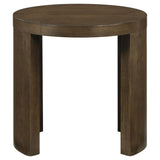 Sweeney 24-Inch Round Wood Side Table in Dark Walnut