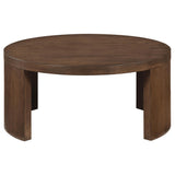 Sweeney 39-Inch Round Dark Walnut Coffee Table