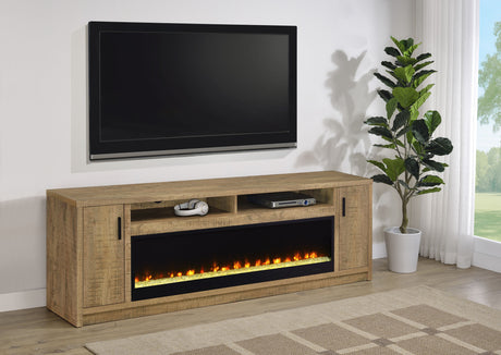 Eddy 79-Inch 2-Door TV Stand Fireplace Media Console Mango