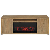 Fuller 60-Inch 2-Door TV Stand Fireplace Media Console Mango