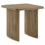 Adina Square Wood Side End Table, Distressed Light Brown