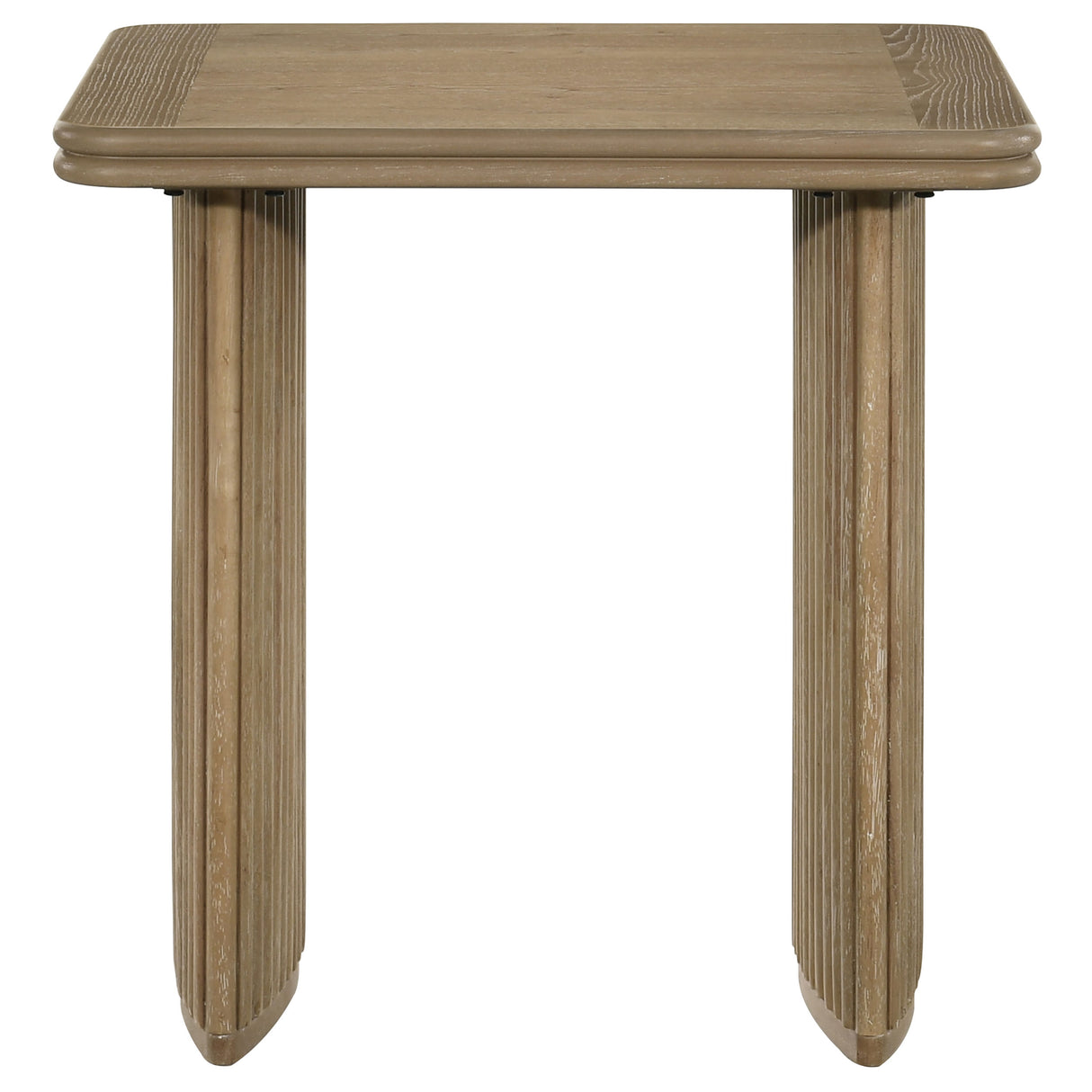 Adina Square Wood Side End Table, Distressed Light Brown