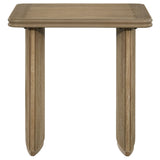 Adina Square Wood Side End Table, Distressed Light Brown