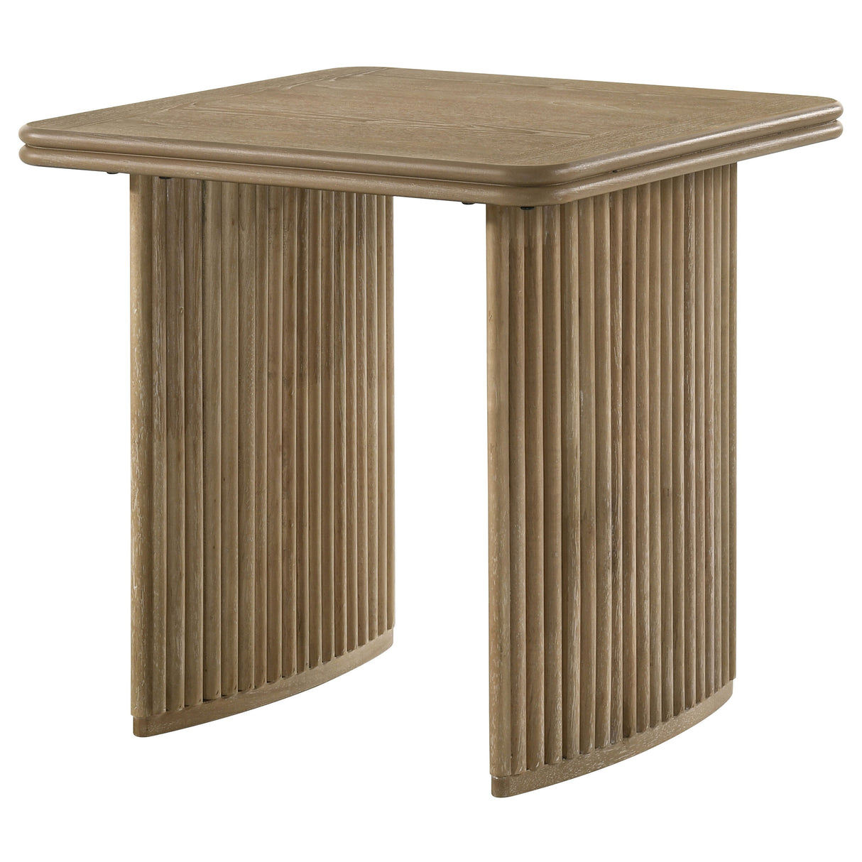 Adina Square Wood Side End Table, Distressed Light Brown
