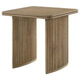 Adina Square Wood Side End Table, Distressed Light Brown
