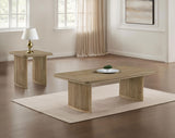 Adina 2-Piece Wood Coffee Table Set, Distressed Light Brown