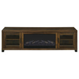 Havering 71-Inch TV Stand Fireplace Media Console Dark Pine