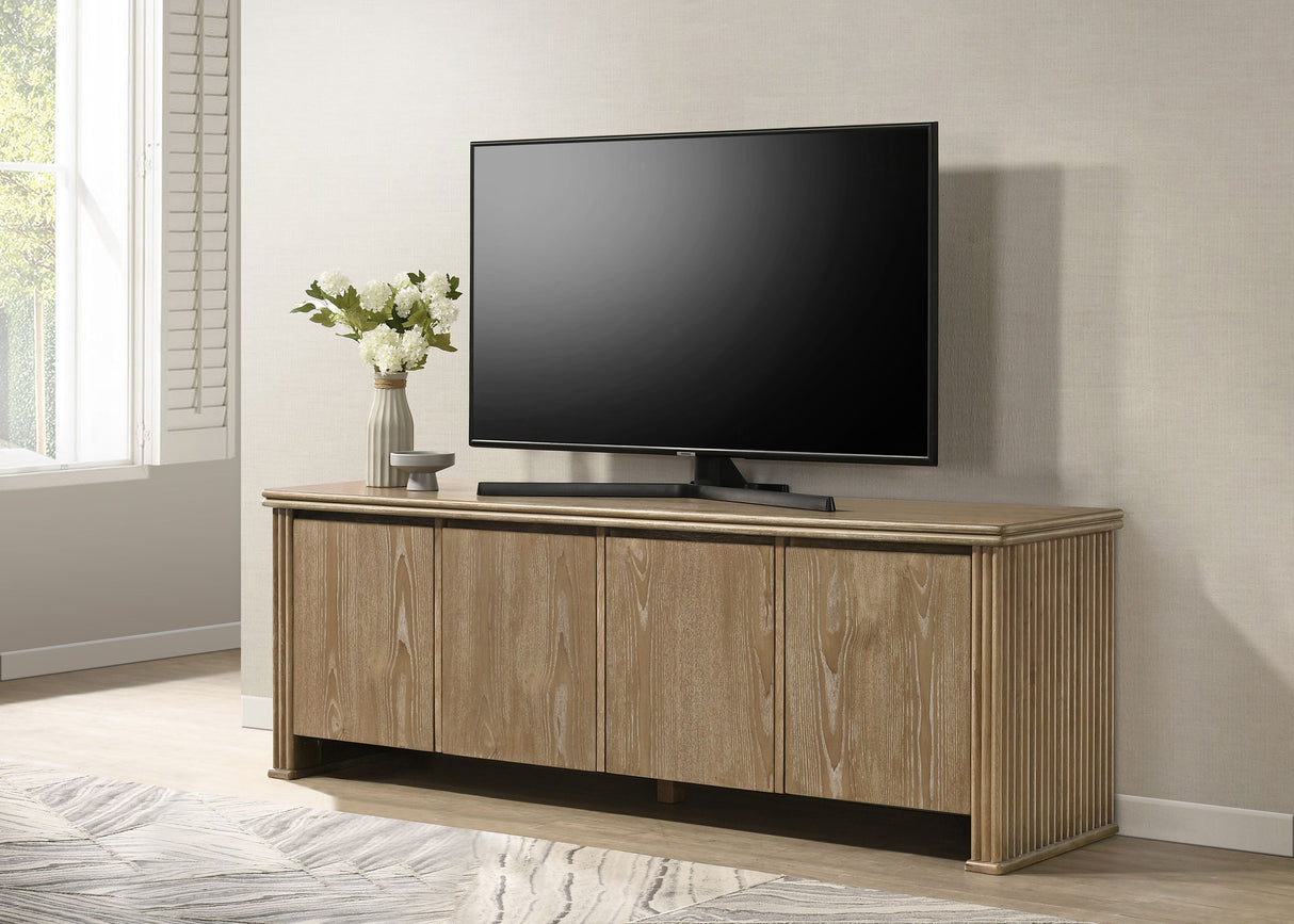 Adina 70-Inch TV Stand Media Console Distressed Light Brown