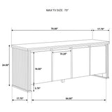 Adina 70-Inch TV Stand Media Console Distressed Light Brown