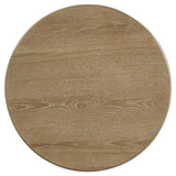 Adina Round Wood Side Table - Distressed Light Brown