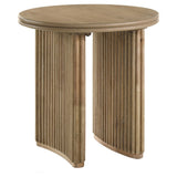 Adina 2-Piece Round Coffee Table Set, Distressed Light Brown