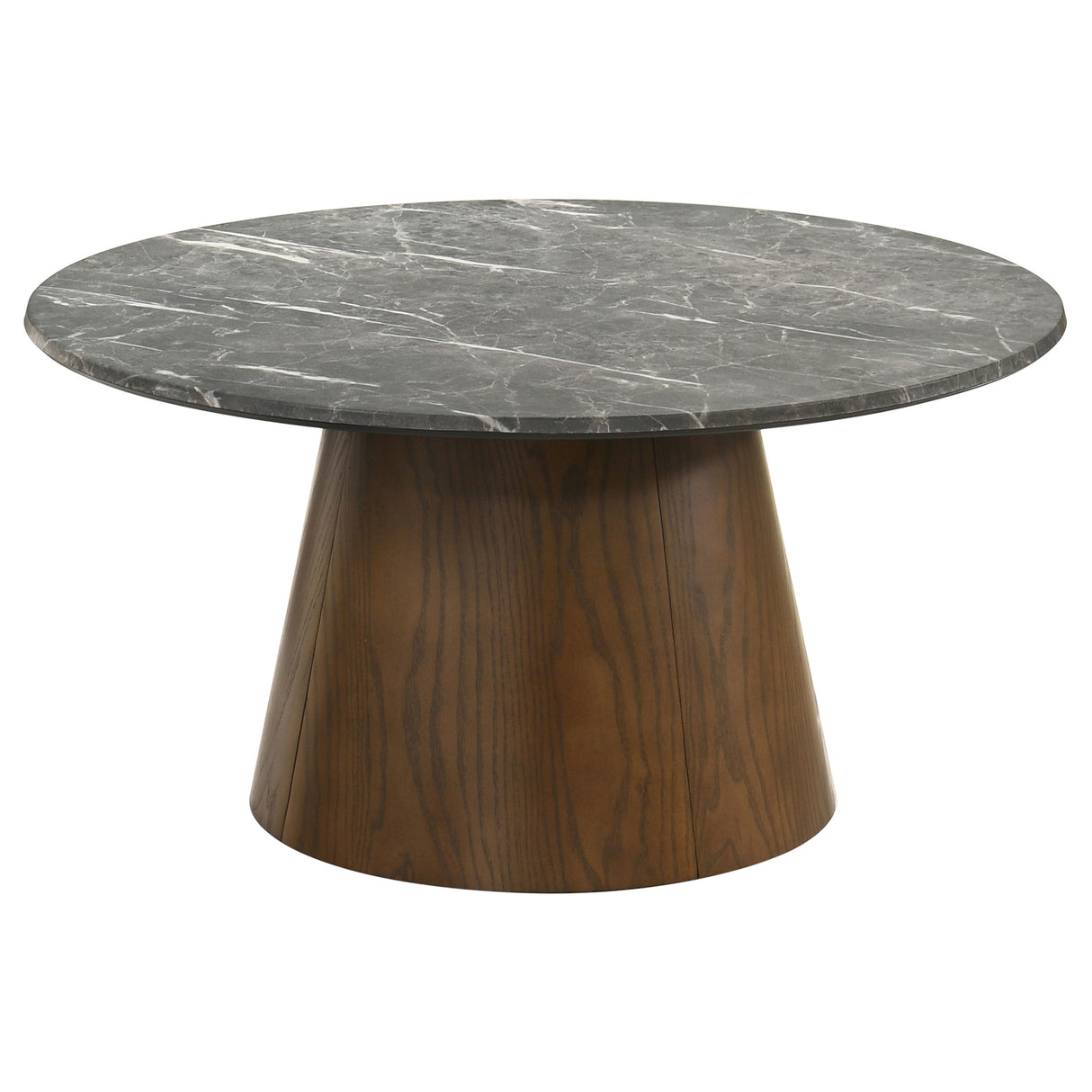 Franklin 2-Piece Round Pedestal Coffee Table Set Grey