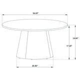 Franklin 36-Inch Round Pedestal Coffee Table Grey and Dark Brown