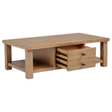 Beasley 2-Drawer Wood Coffee Table - Golden Oak