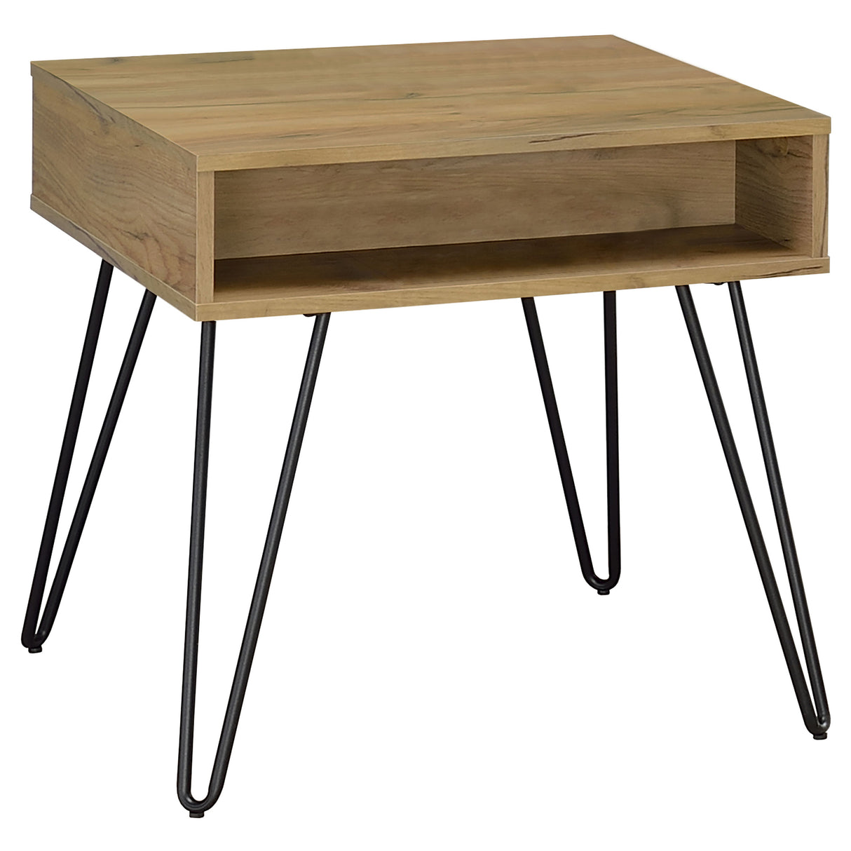 Fanning Engineered Wood Side Table Golden Oak