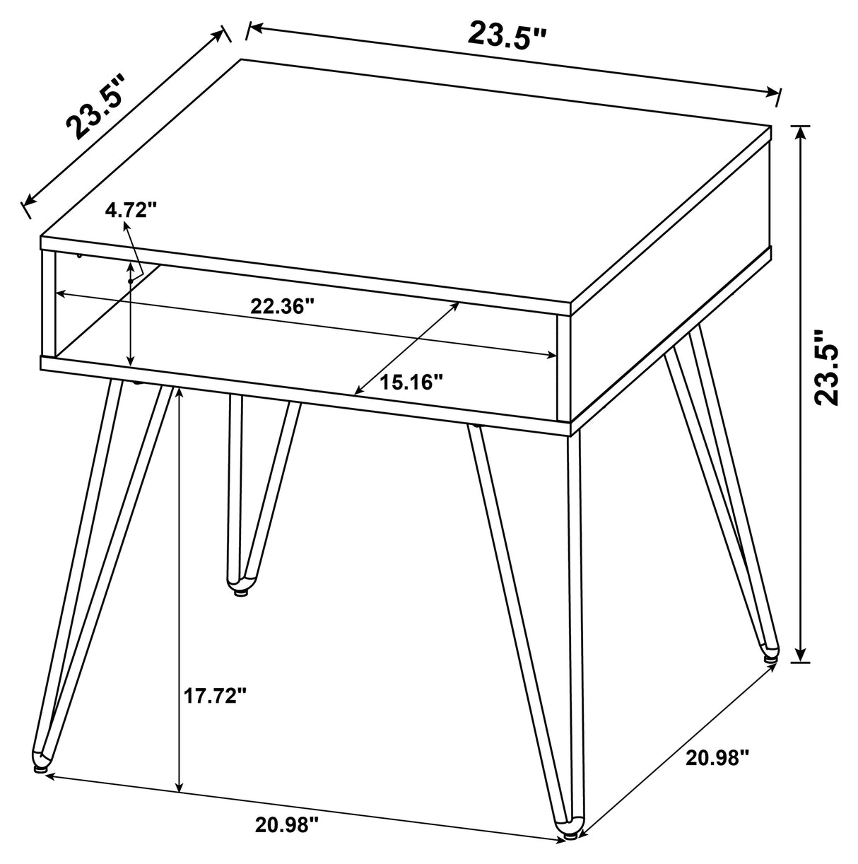 Fanning Engineered Wood Side Table Golden Oak
