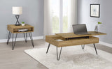 Fanning Engineered Wood Side Table Golden Oak