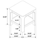 Solano Square Wood Side Table with Shelf, Weathered Mango