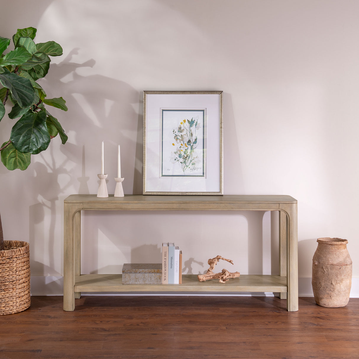 Solano 64-Inch Entryway Console Table, Weathered Mango