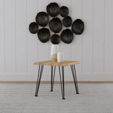 Zander Square Wood Top Coffee Table Natural Brown