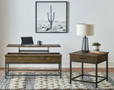 Byers 2-Piece Lift Top Coffee and End Table Set, Brown Oak