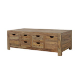 Esther 6-Drawer Solid Wood Coffee Table Natural Sheesham