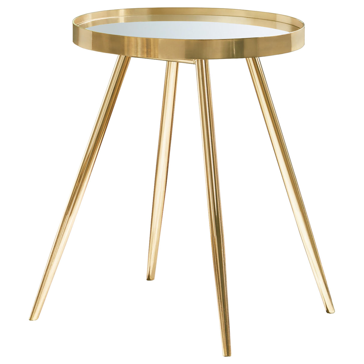 Kaelyn 3-Piece Round Coffee and End Table Set, Gold