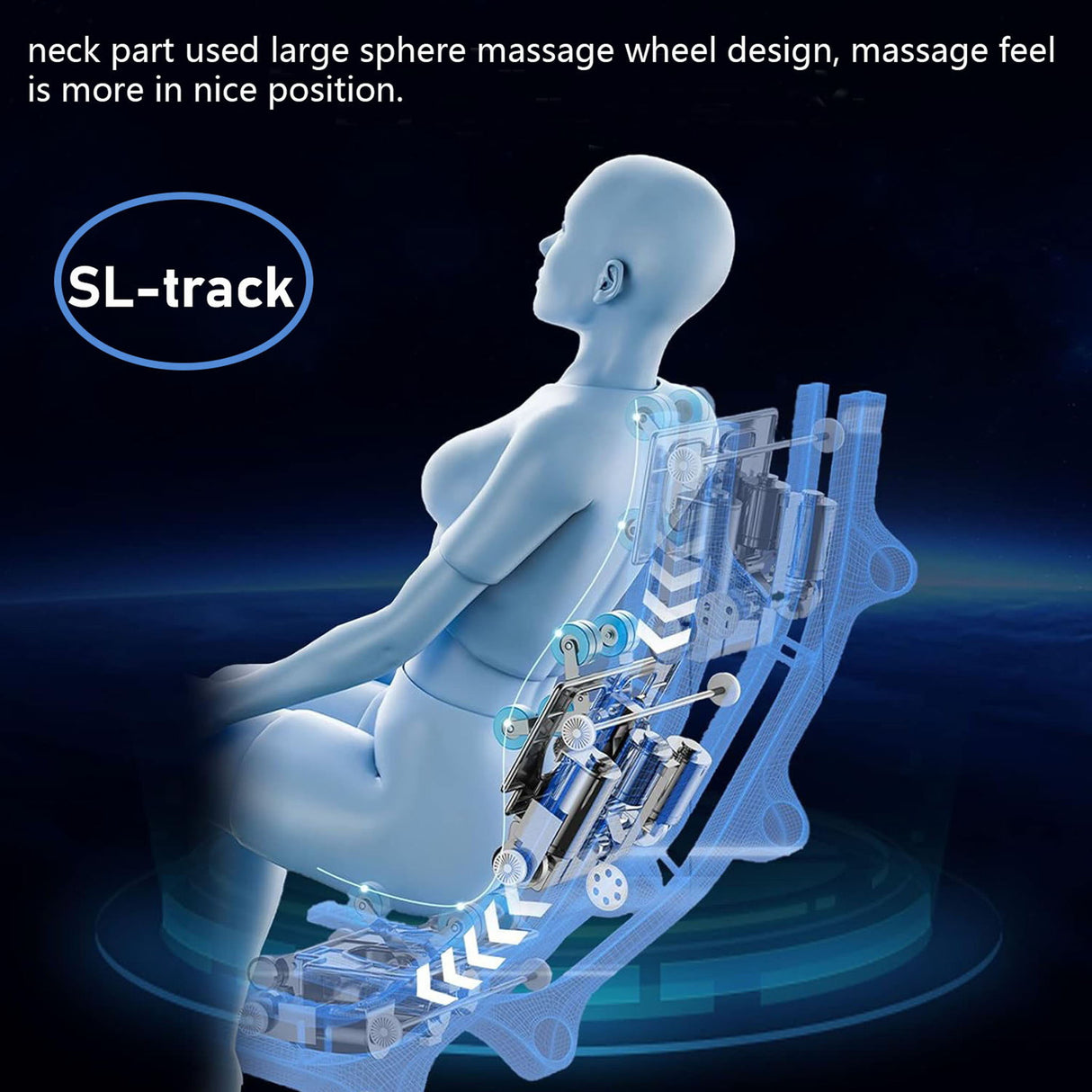 SL Type Pulley Guide, 2D Motor-Massage Manipulator-Space Saver Design, Track Sliding Zero Gravity Multifunction Massage Chair - Black - Massage Chairs - Alpine Outlets