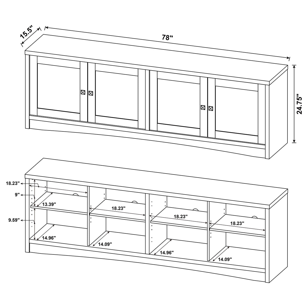 Laughlin 3-Piece Entertainment Center TV Stand White
