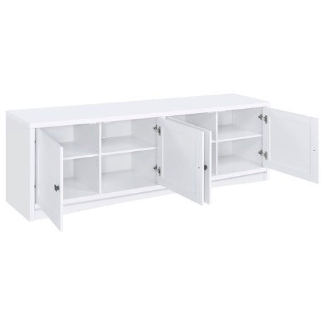 Laughlin 4-Door White TV Stand - 78 Inches