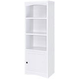 Laughlin 4-Shelf White Media Tower with Cabinet Storage
