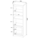 Laughlin 4-Shelf White Media Tower with Cabinet Storage