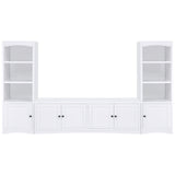 Laughlin 4-Shelf White Media Tower with Cabinet Storage