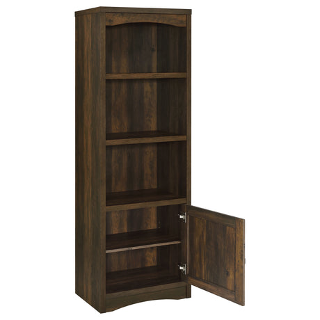 Laughlin 4-Shelf Media Tower, Dark Pine